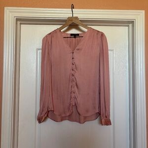 SOFT SATIN V-NECK BLOUSE